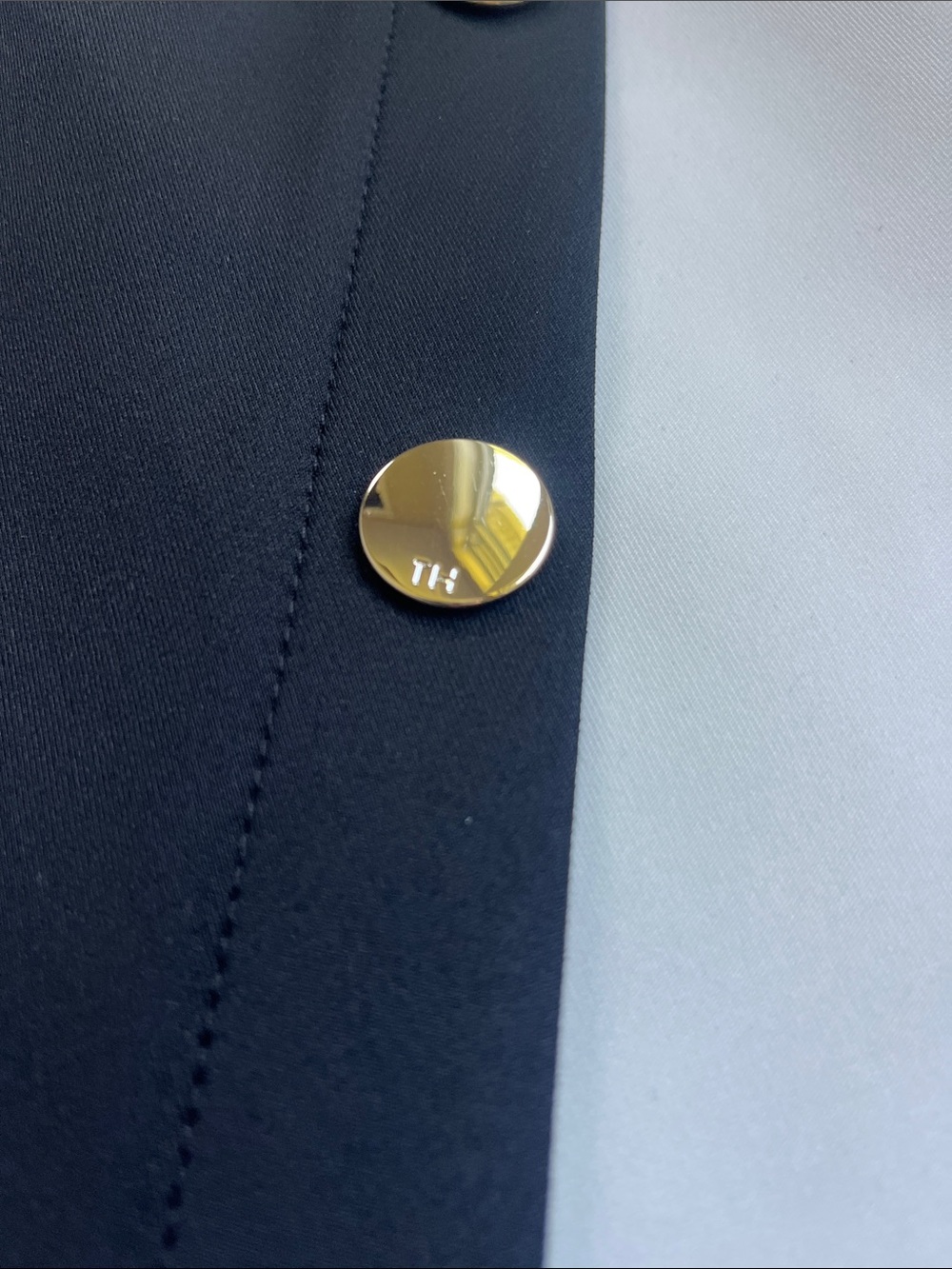 Tommy Hilfiger Black and White Colorblock Sheath Dress with Side Button Trim - Picture 5 of 11